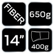 NEO Topor 650g, cap 400g, mâner din fibră de sticlă 14" (27-030)