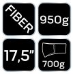 NEO Topor 950g, cap 700g, mâner din fibră de sticlă 17.5" (27-031)