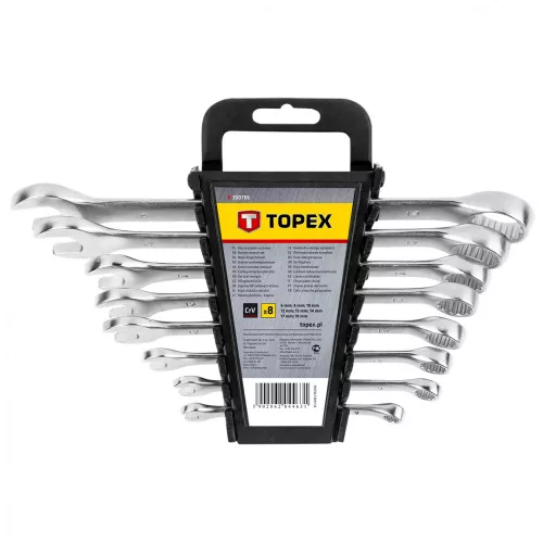 TOPEX Set Chei Stea cu două capete 6-19mm, 8buc (35D756)