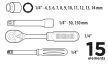 Top Tools Set de chei 1/4", 15 bucăți (38D525)