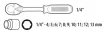 TOPEX Set de chei 1/4" 11R (38D650)