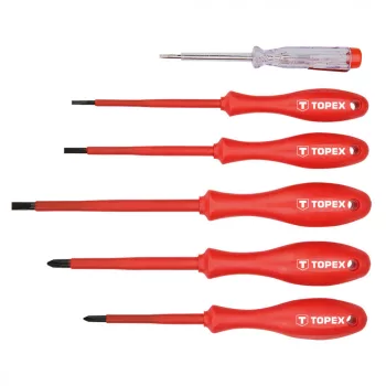 TOPEX Set de șurubelnițe 1000V, izolat (39D155)