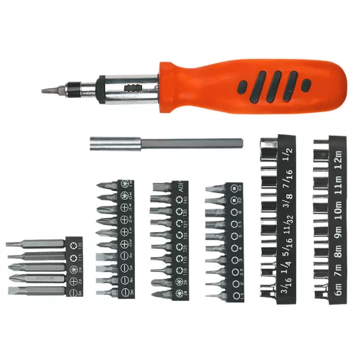 Top Tools Set de șurubelnițe 52buc, cu manivelă (39D357)
