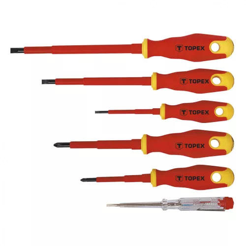 TOPEX Set de șurubelnițe 6 piese, 1000V, izolat (39D673)