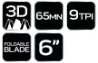 NEO Ferăstrău pentru crengi, lamă de ferăstrău: 150mm (6”), 9 TPI, pliat (42-100)