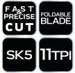 NEO Ferăstrău japonez, lamă de ferăstrău: 250mm (10”), 11 TPI, larg, pliat (44-610)