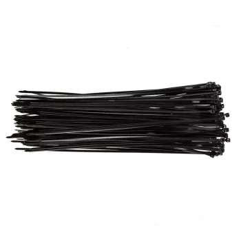 TOPEX Legătura cablurilor 3,6x300mm, negru, 100buc (44E973)