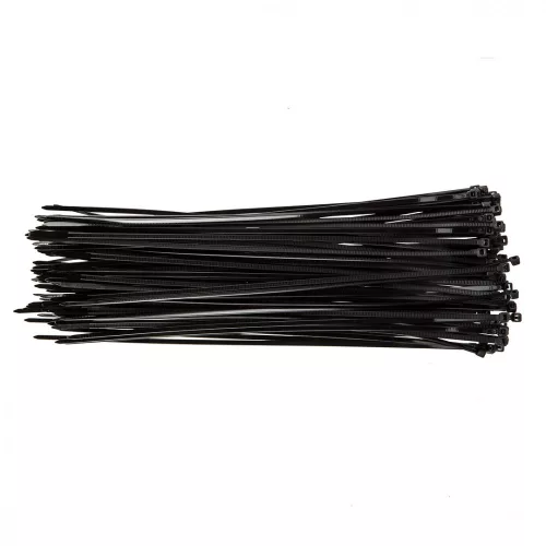 TOPEX Legătura cablurilor 3,6x300mm, negru, 100buc (44E973)