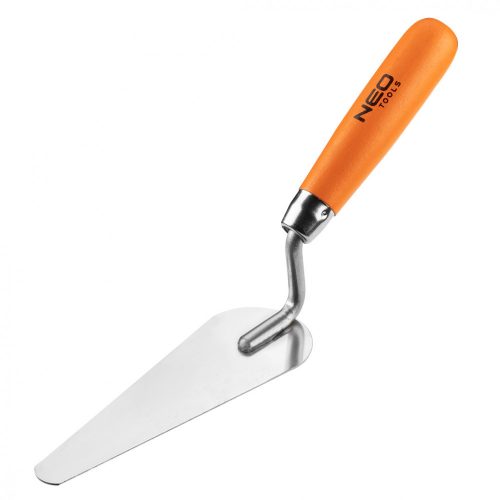 NEO Polonic pentru Stucatură, Limbă de Pisică Îngustă, Inoxidabil, 165x17x54mm, Mâner din Lemn (50-122)