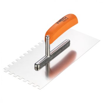   NEO Spatulă din Oțel, Zigrinată, Inoxidabilă, 270x128mm, 8x8x8mm, Mâner din Lemn (50-163)