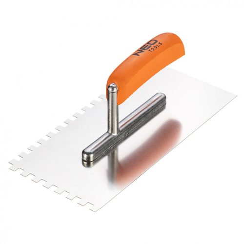 NEO Spatulă din Oțel, Zigrinată, Inoxidabilă, 270x128mm, 8x8x8mm, Mâner din Lemn (50-163)