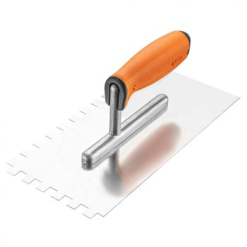   NEO Spatulă din Oțel, Zigrinată, Inoxidabilă, 270x128mm, 10x10x10mm, Mâner Dublu Component (50-169)