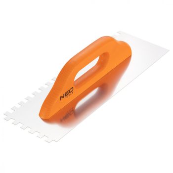   NEO Spatulă din Oțel, Zigrinată, Inoxidabilă, 380x128mm, 10x10x10mm, Mâner din Lemn (50-174)