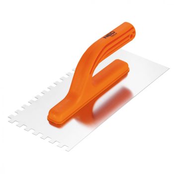   NEO Spatulă din Oțel, Zigrinată, Inoxidabilă, 270x125mm, 8x8x8mm, Mâner din Plastic (50-203)