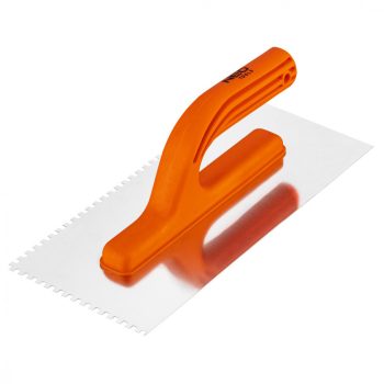   NEO Spatulă din Oțel, Zigrinată, Inoxidabilă, 270x125mm, 4x4x4mm, Mâner din Plastic (50-205)