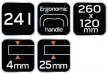 NEO Set pentru placare: găleată 24l cu grătar, rolă, drișcă din cauciuc și drișcă cu burete moale (50-254)
