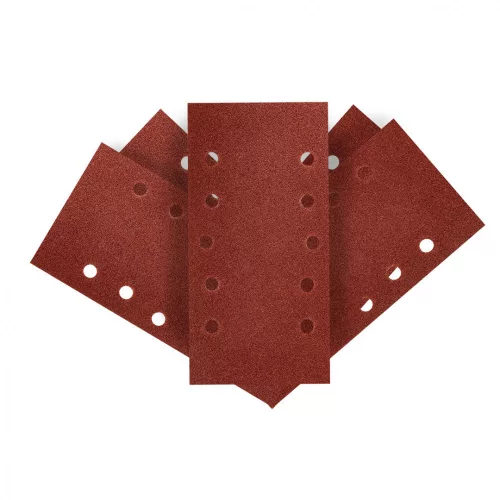 GRAPHITE Hârtie de Șlefuit cu Sistem Velcro, 115 x 230mm, K80, 5 bucăți, cu găuri (54H003)