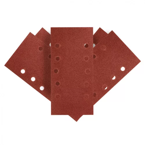 GRAPHITE Hârtie de Șlefuit cu Sistem Velcro, 115 x 230mm, K100, 5 bucăți, cu găuri (54H004)