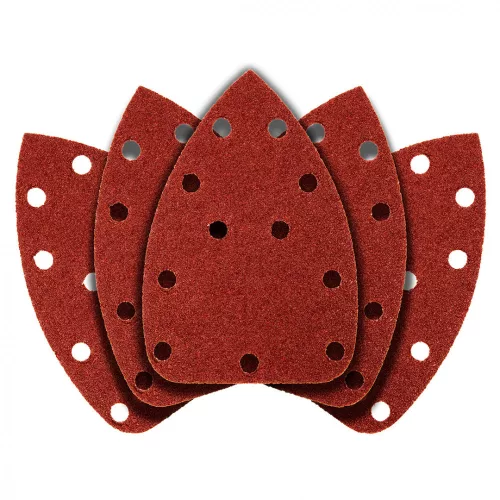 GRAPHITE Hârtie de Șlefuit pentru Șlefuitor Delta, Sistem Velcro, 11 găuri, 140x140x80mm, K40, 5 bucăți (54H009)