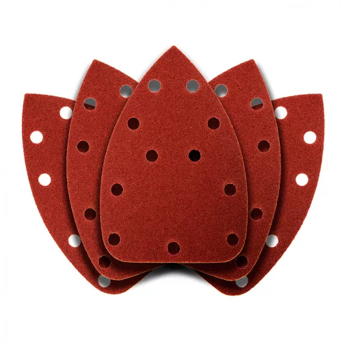 GRAPHITE Hârtie de Șlefuit pentru Șlefuitor Delta, Sistem Velcro, 11 găuri, 140x140x80mm, K80, 5 bucăți (54H011)