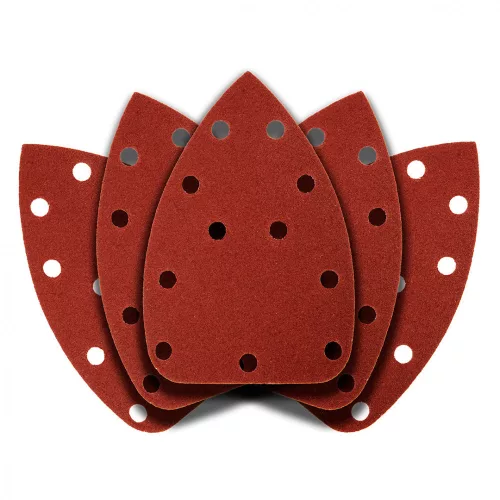 GRAPHITE Hârtie de Șlefuit pentru Șlefuitor Delta, Sistem Velcro, 11 găuri, 140x140x80mm, K120, 5 bucăți (54H013)