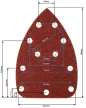 GRAPHITE Hârtie de Șlefuit pentru Șlefuitor Delta, Sistem Velcro, 11 găuri, 140x140x80mm, K240, 5 bucăți (54H015)