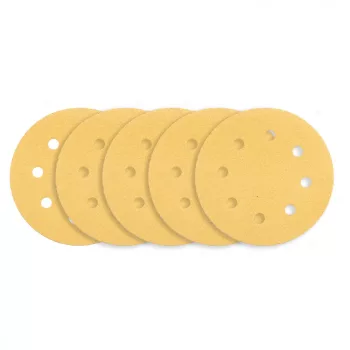   GRAPHITE Hârtie de Șlefuit cu Velcro, 180mm, K80, 5 bucăți, 8 găuri, pentru șlefuitor 59G263 (54H022)