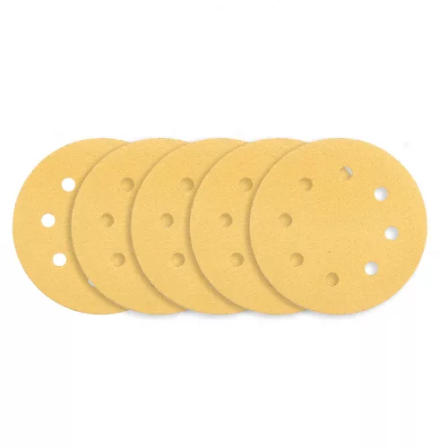 GRAPHITE Hârtie de Șlefuit cu Velcro, 180mm, K80, 5 bucăți, 8 găuri, pentru șlefuitor 59G263 (54H022)