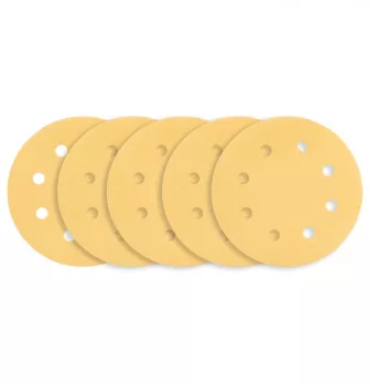   GRAPHITE Hârtie de Șlefuit cu Velcro, 180mm, K180, 5 bucăți, 8 găuri, pentru șlefuitor 59G263 (54H024)