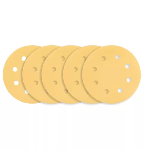 GRAPHITE Hârtie de Șlefuit cu Velcro, 180mm, K180, 5 bucăți, 8 găuri, pentru șlefuitor 59G263 (54H024)