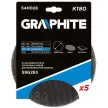 GRAPHITE Plasă de Șlefuit pentru Gips, 180mm, K180, 5 bucăți, cu Velcro pentru șlefuitor 59G263 (54H028)