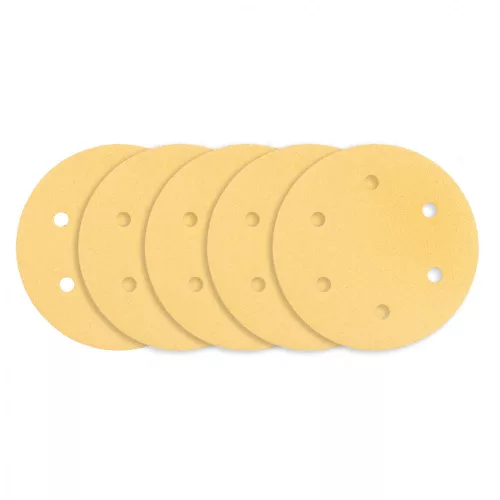 GRAPHITE Hârtie de Șlefuit cu Velcro, 225mm, K80, 5 bucăți, 6 găuri, pentru șlefuitor 59G264, 59G265 (54H029)