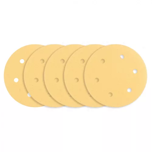 GRAPHITE Hârtie de Șlefuit cu Velcro, 225mm, K120, 5 bucăți, 6 găuri, pentru șlefuitor 59G264, 59G265 (54H030)