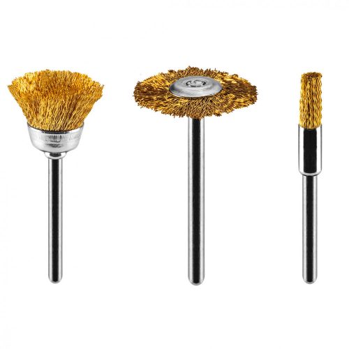 GRAPHITE Perie cu coadă, alamă: perie de finisaj, perie rotundă, perie pentru roată, set 3buc (55H067)
