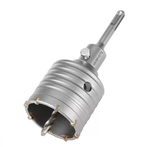 GRAPHITE Coroană de găurit, tăietor circular, 65 mm, cu shaft SDS PLUS și burghiu central (55H321)