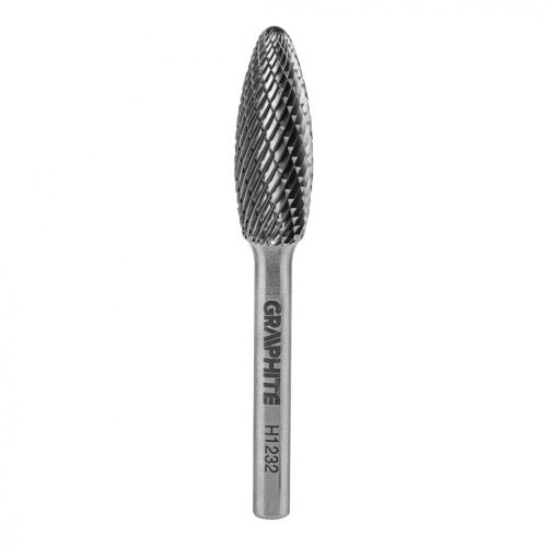 GRAPHITE Freză din carbură de tungsten, H, cu formă de limbă de flacără, 12x32mm, dimensiune tija: 6x45mm (55H376)