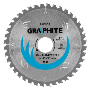   GRAPHITE Fierăstrău circular cu dinți din carbura de tungsten, 165x30mm, 40 de dinți, universal (55H545)