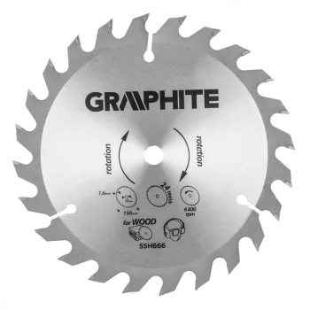   GRAPHITE Pânză de fierăstrău circular 150X10, 1,6mm, Z24, pentru 58G008, Energy+ (55H666)