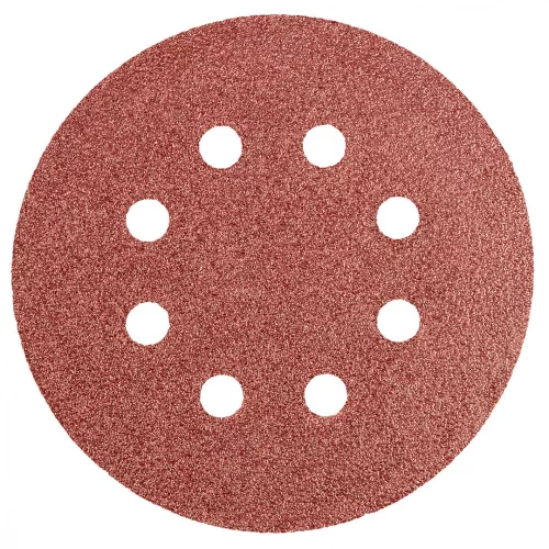 GRAPHITE Hârtie de Șlefuit cu Sistem Velcro, 125mm, K60, 5 bucăți, cu 8 găuri (55H940)