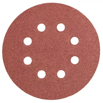   GRAPHITE Hârtie de Șlefuit cu Sistem Velcro, 125mm, K100, 5 bucăți, cu 8 găuri (55H942)