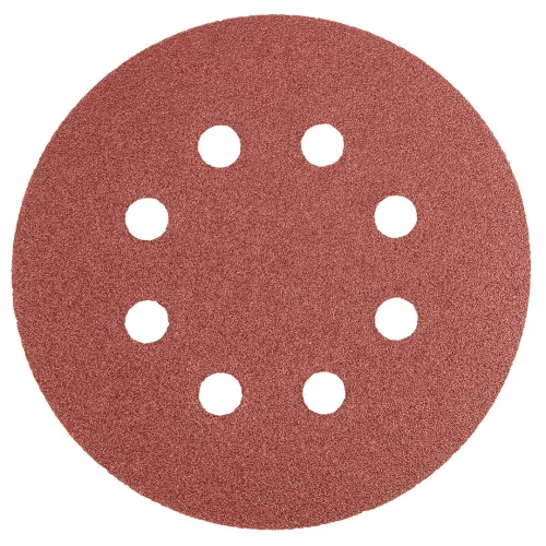 GRAPHITE Hârtie de Șlefuit cu Sistem Velcro, 125mm, K120, 5 bucăți, cu 8 găuri (55H943)