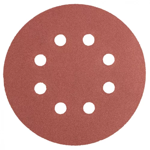 GRAPHITE Hârtie de Șlefuit cu Sistem Velcro, 125mm, K240, 5 bucăți, cu 8 găuri (55H944)