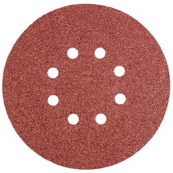   GRAPHITE Hârtie de Șlefuit cu Sistem Velcro, 150mm, K40, 5 bucăți, cu 8 găuri (55H945)