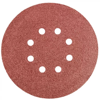   GRAPHITE Hârtie de Șlefuit cu Sistem Velcro, 150mm, K60, 5 bucăți, cu 8 găuri (55H946)