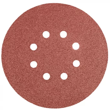   GRAPHITE Hârtie de Șlefuit cu Sistem Velcro, 150mm, K80, 5 bucăți, cu 8 găuri (55H947)