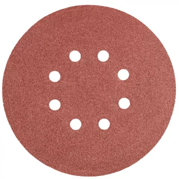   GRAPHITE Hârtie de Șlefuit cu Sistem Velcro, 150mm, K100, 5 bucăți, cu 8 găuri (55H948)