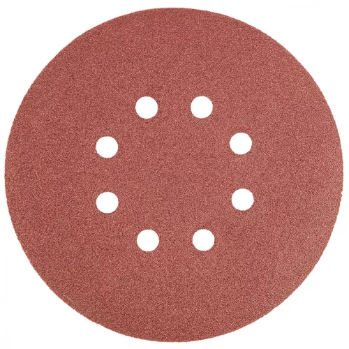 GRAPHITE Hârtie de Șlefuit cu Sistem Velcro, 150mm, K120, 5 bucăți, cu 8 găuri (55H949)