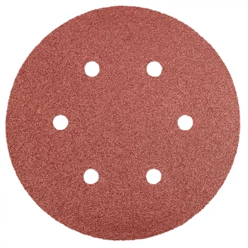   GRAPHITE Hârtie de Șlefuit cu Sistem Velcro, 150mm, K60, 5 bucăți, cu 6 găuri (55H953)