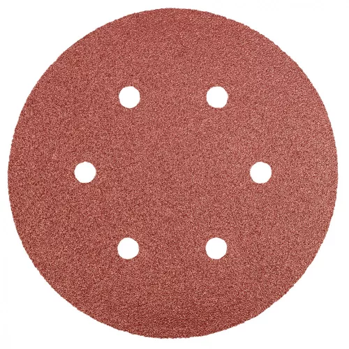 GRAPHITE Hârtie de Șlefuit cu Sistem Velcro, 150mm, K60, 5 bucăți, cu 6 găuri (55H953)