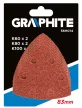 GRAPHITE Hârtie de Șlefuit pentru Multiger, 83x83x83mm, 5 bucăți, (K60x2, K80x2, K100x1) (56H014)